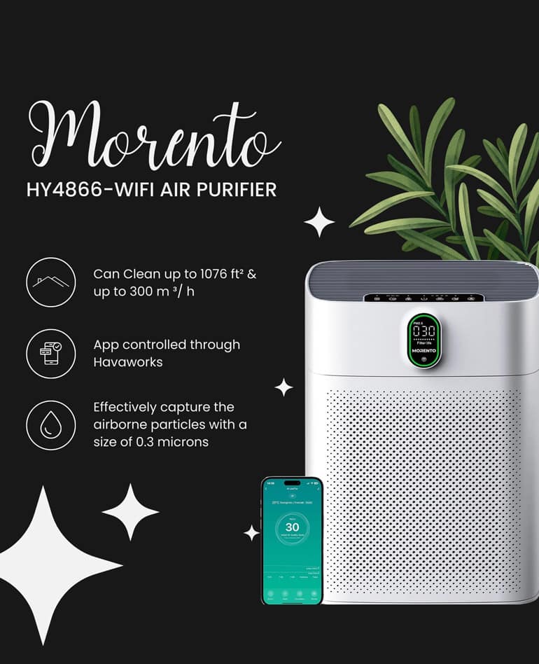 Morento HY4866-WF Air Purifier - Best for Small Offices