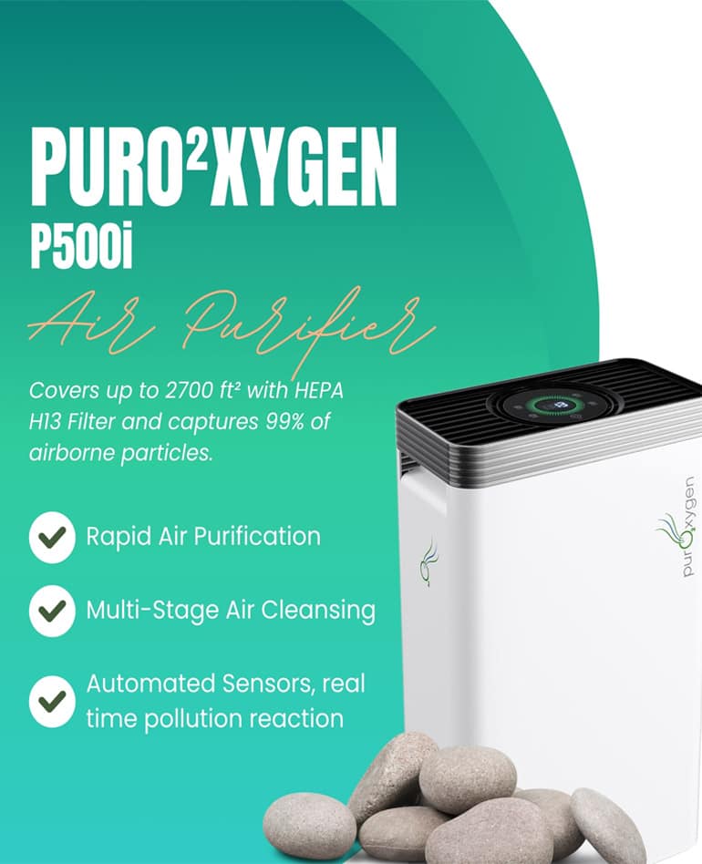 PURO²XYGEN P500i - Best Air Purifier for Dining Room and Living Room